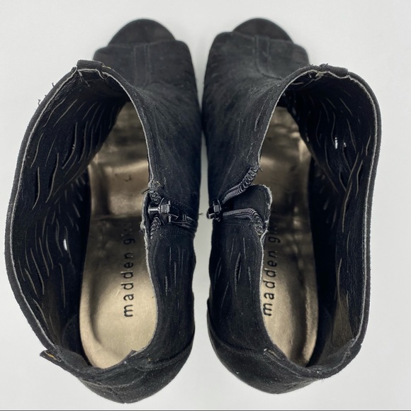 Madden Girl Suede Peep Toe Boots - Picture 6 of 7